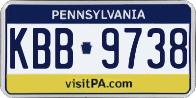 PA license plate KBB9738