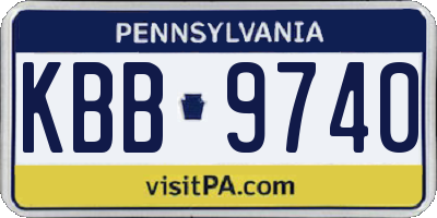 PA license plate KBB9740