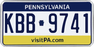 PA license plate KBB9741