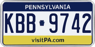 PA license plate KBB9742