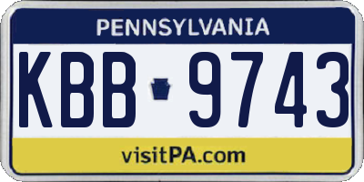 PA license plate KBB9743