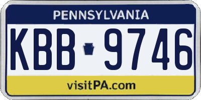 PA license plate KBB9746
