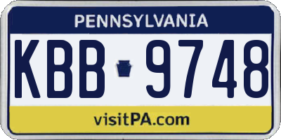PA license plate KBB9748