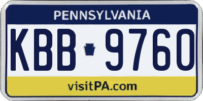 PA license plate KBB9760