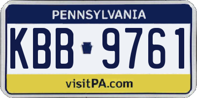 PA license plate KBB9761