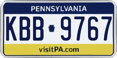 PA license plate KBB9767