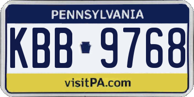 PA license plate KBB9768