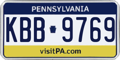 PA license plate KBB9769