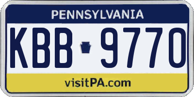 PA license plate KBB9770