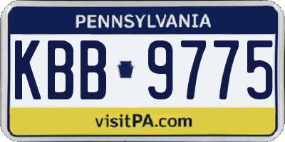 PA license plate KBB9775