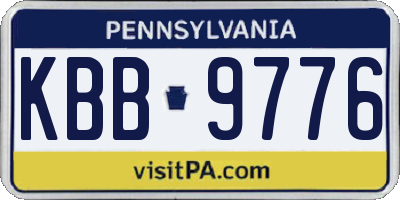 PA license plate KBB9776