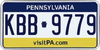 PA license plate KBB9779