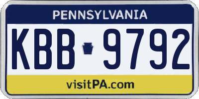 PA license plate KBB9792