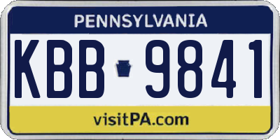 PA license plate KBB9841