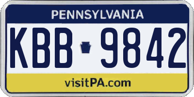 PA license plate KBB9842