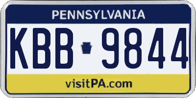 PA license plate KBB9844