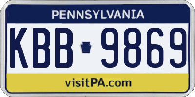 PA license plate KBB9869