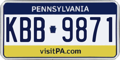 PA license plate KBB9871