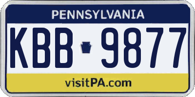 PA license plate KBB9877