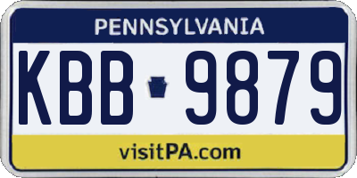 PA license plate KBB9879