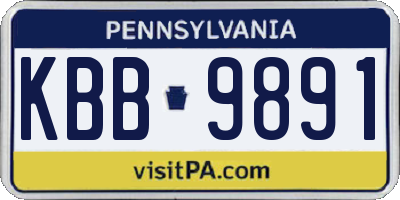 PA license plate KBB9891