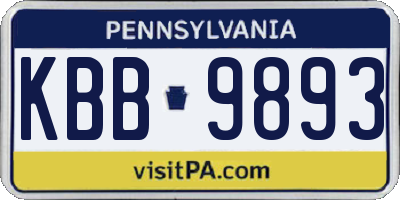 PA license plate KBB9893