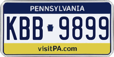 PA license plate KBB9899