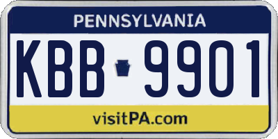 PA license plate KBB9901