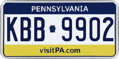 PA license plate KBB9902