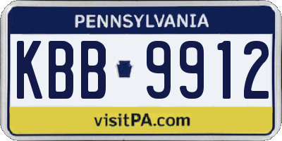 PA license plate KBB9912