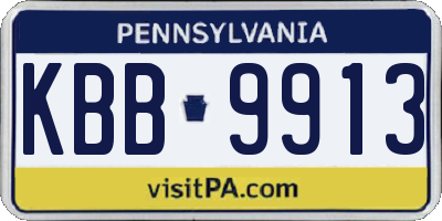 PA license plate KBB9913