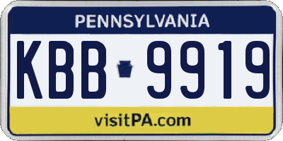 PA license plate KBB9919