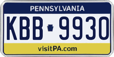 PA license plate KBB9930