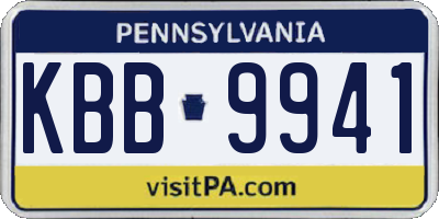 PA license plate KBB9941