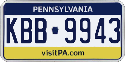 PA license plate KBB9943