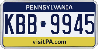 PA license plate KBB9945