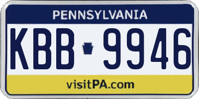 PA license plate KBB9946
