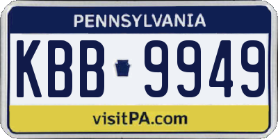 PA license plate KBB9949