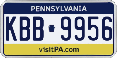 PA license plate KBB9956