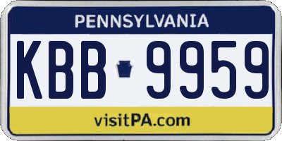 PA license plate KBB9959