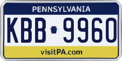 PA license plate KBB9960