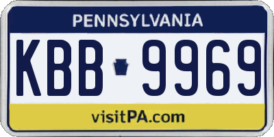 PA license plate KBB9969