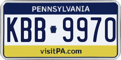 PA license plate KBB9970