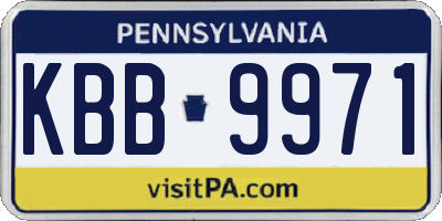 PA license plate KBB9971