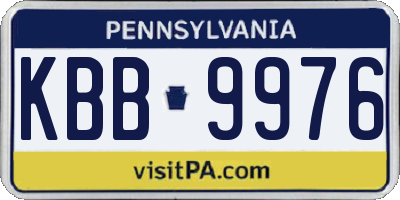 PA license plate KBB9976