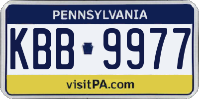 PA license plate KBB9977