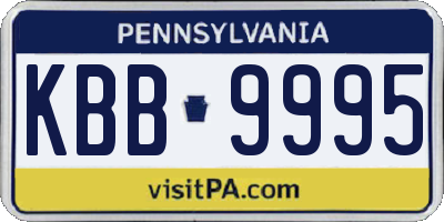 PA license plate KBB9995