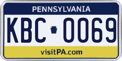 PA license plate KBC0069