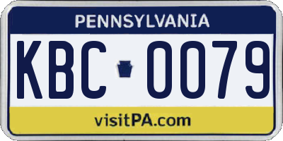 PA license plate KBC0079