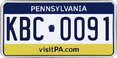 PA license plate KBC0091